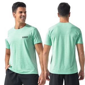 Camiseta Deportiva de Cuello Redondo, Transpirable, de Secado Rápido, Anti-Pilling, de Spandex/Poliéster, con Logotipo Personalizado para Gimnasio, Boxeo y Deportes Masculinos - Product Image 1