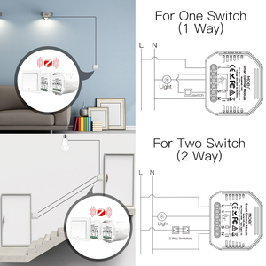 Mini Interruptor Inteligente Moes DIY Tuya ZigBee 3.0, Requiere Hub ZigBee3.0, Funciona con <span class=keywords><strong>Alexa</strong></span> y Google Home, Control por Voz, 1/2 Vías - Product Image 5