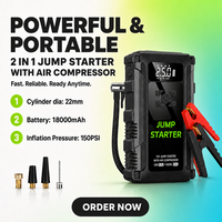 Démarreur de Voiture avec Compresseur d'Air et Gonfleur de Pneus, Batterie Externe, Kit d'Urgence Portable, Achat en Gros