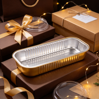 Barquette rectangulaire jetable en aluminium doré avec couvercle résistant au four pour emballage alimentaire, cuisson à la friteuse à air et plats à emporter