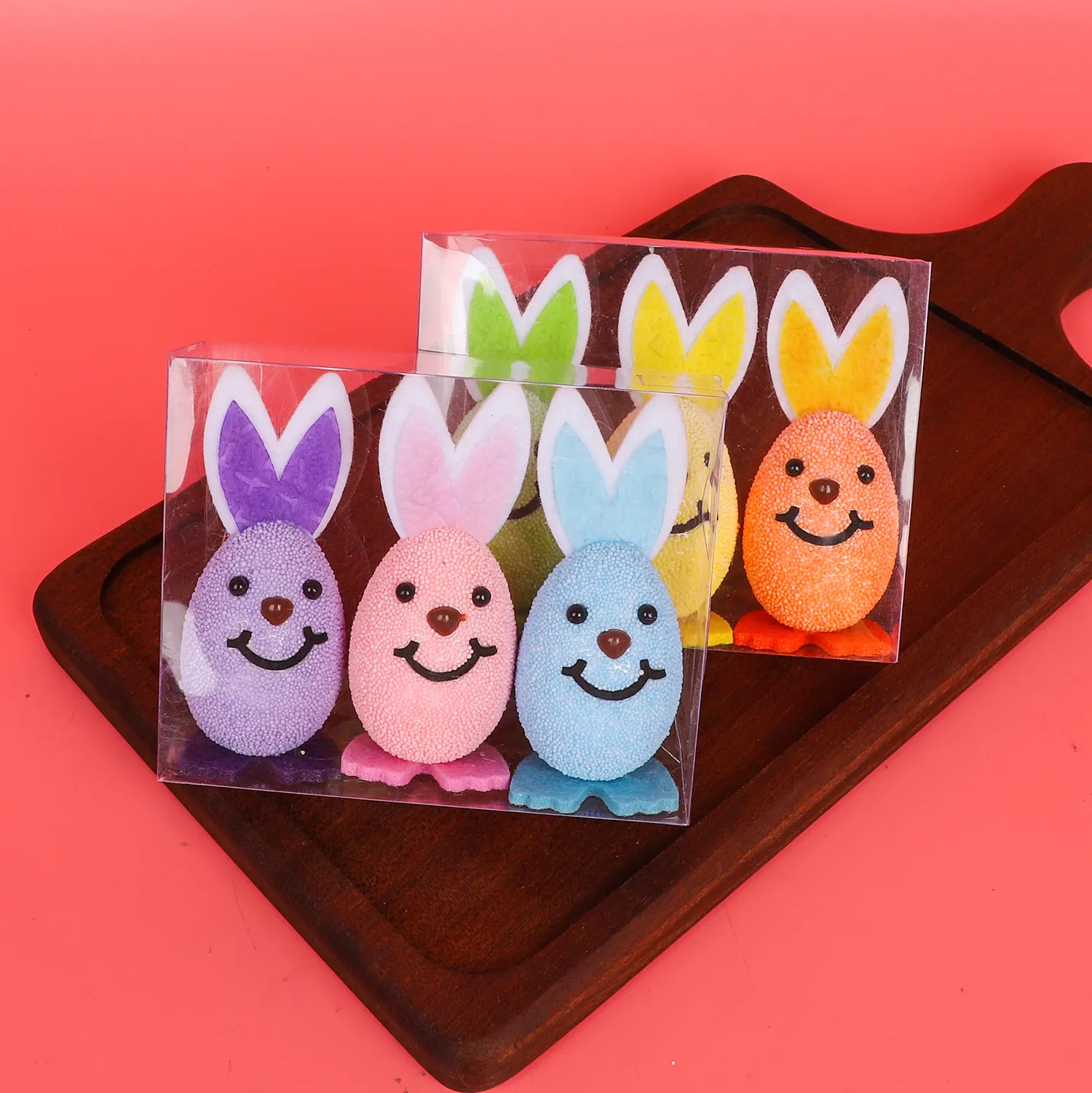 6 Kleuren Smile Foam Easter Konijn Box Set Feest Decoratie Sublimatie Schuim Easter Kind Speelgoed Konijntje Kit Decor