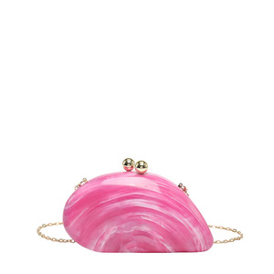 Bolso de Mano de Acrílico con Patrón de Mármol para Mujer, Bolso de Noche de Forma Irregular, Bolso Bandolera de Moda con Cadena Desmontable - Product Image 5