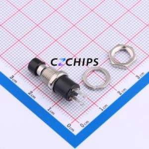 PB-11D02-N-B Push Button Switch Through hole Component (THT) Switch 3A Black - Product Image 2