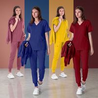 Hastane Kullanımı İçin OEM Servis Dokuma Cerrahi Üniforma Takımları Unisex Siyah Spandeks/Polyester Kırışmaz Nefes Alabilen Özel Hemşire Üniforması