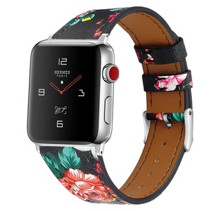 Cho Apple Xem 38M 42Mm Vòng Đeo Tay Thông Minh Thay Thế Dây Đeo Lớp Đầu Tiên Da Bò In Ấn Da Ban Nhạc Đồng Hồ - Product Image 2