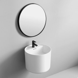 Lavabo moderno da bagno <span class=keywords><strong>a</strong></span> parete in ceramica bianca di alta qualità con finitura lucida elegante lavabo <span class=keywords><strong>a</strong></span> mano - Product Image 2