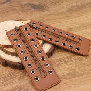 Inserts de fermeture éclair vintage à 8 trous pour bottes, en similicuir, pour la décoration des chaussures, style élégant sans lacets - Product Image 1