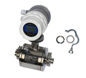 1 1/2" or 2" Milk Tri Clamp Sanitary Electromagnetic <b>Flow</b> <b>Meter</b> Food Grade Juice Magnetic Flowmeter - Product Image 1