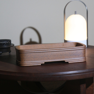 Pot à Bonsaï Rectangulaire en Céramique Cuite au Bois Weizhen, Style Antique, Jardinière à Cinq Lignes - Product Image 4