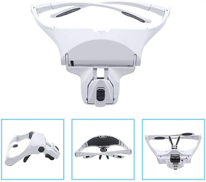 Loupe LED avec <span class=keywords><strong>5</strong></span> lentilles 1X 1.5X 2X 2.5X 3.5X Lunettes de loupe à montage sur la tête - Product Image 5