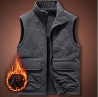 Nouvelle veste décontractée et élégante pour homme, en polaire double face, avec fermeture éclair, col montant et plusieurs poches, idéale pour l'automne et l'hiver