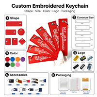 Porte-clés brodés personnalisés en gros pour moto et voiture, étiquettes en tissu par sublimation et porte-clés tissés personnalisés