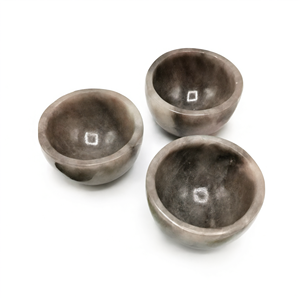 Hermosas cuencas redondas de cuarzo ahumado talladas a mano - 3 pulgadas de diámetro y 200 g (0.44 lb) - SOLO UN CUenco - Product Image 2