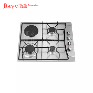 Table de cuisson à gaz encastrable 2 brûleurs 2 plaques électriques, <span class=keywords><strong>plaque</strong></span> de cuisson en acier inoxydable avec dispositif de sécurité anti-extinction de flamme pour cuisinière de cuisine - Product Image 4