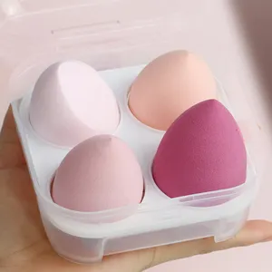 Özel etiket özelleştirilmiş güzellik renkli yumurta lateks ücretsiz makyaj sünger blender yumurta
