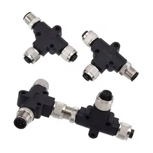 Sensor connector 3,4,5,8pin male&female Y shaped conversion plug m12 connector 4pin waterproof