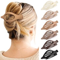 Pince à cheveux plate en plastique, grande pince à bec de canard tendance, idéale pour les cheveux volumineux, fixation solide, ne glisse pas facilement.