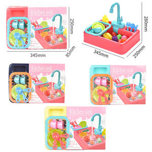 Système de circulation d'eau automatique simulé, <span class=keywords><strong>jouet</strong></span> d'évier de <span class=keywords><strong>cuisine</strong></span> électrique pour jeu de rôle, lavage éducatif des fruits et légumes pour enfants - Product Image 6