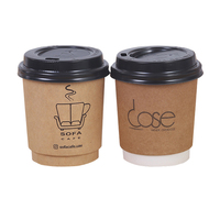 Gobelet en papier kraft double couche, gobelet jetable pour boissons chaudes, gobelet en papier isolant pour café avec couvercle
