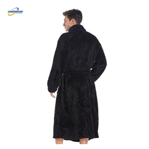 Kadın erkek flanel bornoz pijama 2025 sonbahar kış katı peluş çift bornoz kalın sıcak kadın Robe Dropshipping - Product Image 2