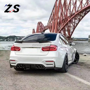 Diffuseur arrière en carbone <span class=keywords><strong>ZS</strong></span> pour BMW F80 F82 F83 F8X M3 M4 mise à niveau V Style diffuseur de lèvre de pare-chocs arrière en Fiber de carbone 2012-2020 - Product Image 6