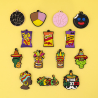 Porte-clés léger et tendance en PVC souple 2D, design anime et dessin animé, motif crème glacée mexicaine, personnalisé, expédié via DHL/Fedex