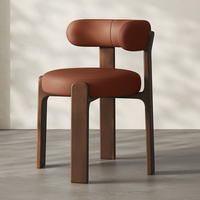 Chaise de salle à manger mobile de style vintage français, rétro moderne, simple, avec housse souple, en bois massif, pour usage commercial et domestique, intérieur