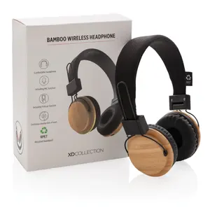 Auriculares inalámbricos de bambú, dispositivos ecológicos - Product Image 3