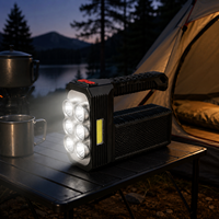Lampe torche LED rechargeable tactique W5116 de type C, étanche IP54, corps en ABS+PS, batterie au lithium 18650 1200mAh, lumière du jour 6000K, EDC
