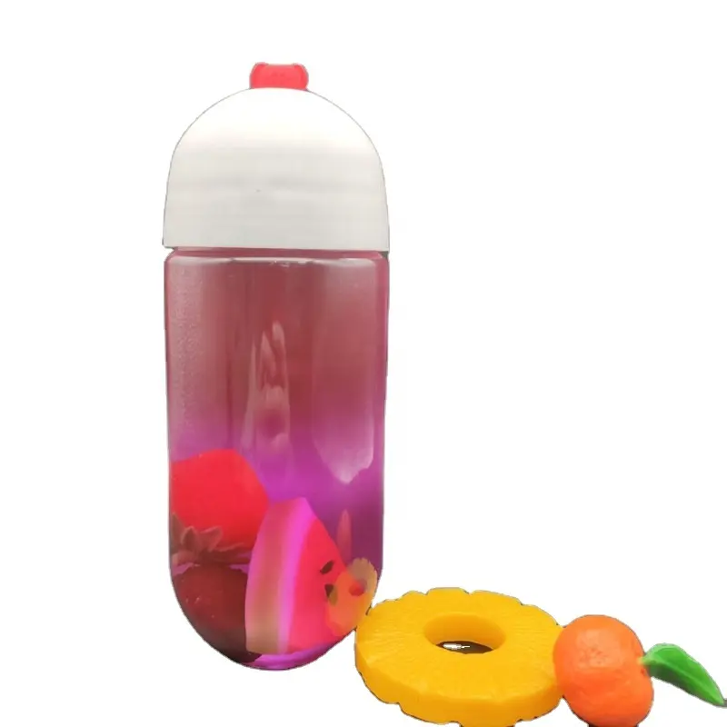 500ml 16oz Special Capsule unique Shape Food Grade Pet Juice Clear Color Plastic Beverage Bottle for Drink