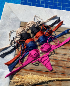 QY Custom Girls costumi da bagno donna Sexy Push up moda triangolo Set <span class=keywords><strong>Nude</strong></span> da donna costume da bagno estivo taglie forti Bikini - Product Image 2