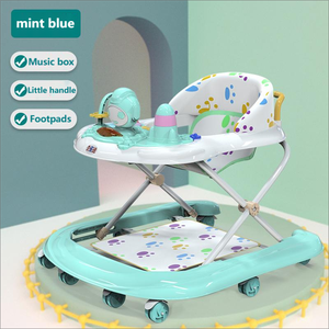 Trotteur pour enfants (0-2 ans) Lumière <span class=keywords><strong>LED</strong></span>, musique, engrenages rotatifs et barre de poussée à prise facile Marchette d'apprentissage assis-debout - Product Image 2