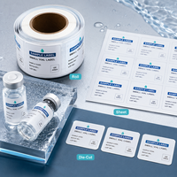 Étiquettes personnalisées imperméables pour petits flacons de peptides, autocollants en PET BOPP pour emballage d'échantillons, impression QR par lot, OEM