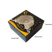 Boîte à chocolat de luxe dorée gravée au laser MorSun pour l'Aïd Moubarak, cadeau islamique du Ramadan avec séparateur et fenêtre
