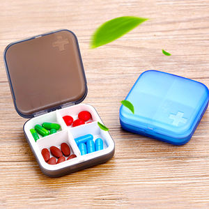<b>Cheap</b> Promotion Customized logo Four Lattice Plastic Pill case / Medicine <b>Box</b> / Pill <b>Box</b> - Product Image 3