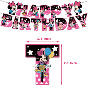 Nouvelle Arrivée Dessin Animé <span class=keywords><strong>Minnie</strong></span> Thème Fête D'anniversaire Décoration Ensembles Gâteau Topper Bannière Latex Ballon Enfants Fête Décoration Fournitures - Product Image 4