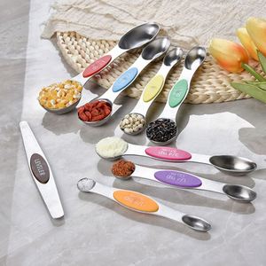 Hot Sale Double Sided 8 Pieces Stainless Steel Kitchen Measuring Tools Magnetic Measuring Cups and Spoons <b>Set</b> - Product Image 5