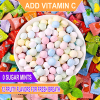 Suikervrije Vitamine C Tablet Snoep Passievrucht Pepermunt Gearomatiseerde Kralen Bal Vorm Bulk Verpakking Munt Banketbakkerij Blend