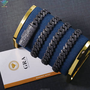 10mm 12mm VVS ブラックダイヤモンド ネックレス ドロップシッピング シルバー アイスアウト キューバンリンク モアッサナイト チェーン ヒップホップ ジュエリー - Product Image 4