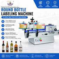 Machine d'étiquetage de bouteilles rondes de bureau IPS-T208D pour petites bouteilles, flacons, ampoules et contenants d'échantillons avec capteur de précision