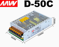 Fuente de Alimentación Conmutada de CC Ajustable de Doble Salida Mean Well D-50A de 50W (5V/6A  12V/2A) para Uso Industrial