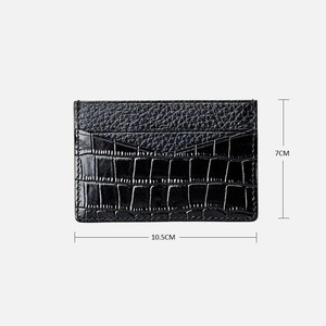 Portefeuille de luxe personnalisé en cuir à motif de crocodile véritable unisexe mince et minimaliste porte-cartes de crédit porte-cartes d'identité - Product Image 6