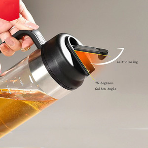 Vetro borosilicato alto 500ml apertura automatica e chiusura bottiglia olio 2 in 1 olio d'oliva - Product Image 3