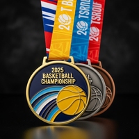 Médailles de basket-ball en métal premium 3D en relief avec design étoile et cercle, or, argent, bronze pour les ligues et les tournois
