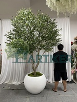 Grand Olivier Artificiel de 280 cm (9 Pieds) en Pot Rond, pour Intérieur : Maison, Hôtel, Restaurant, Café, Intérieurs Commerciaux