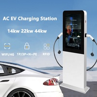 Nouvelle borne de recharge double prise 2x22kW Type 2 OCPP pour véhicules électriques, station de recharge AC commerciale à double pistolet, étanche IP65