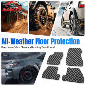 Tapis de sol pour Ford Focus Sedan 12-18, tapis antidérapant à carreaux noir gris - Product Image 6