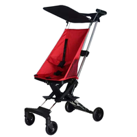 Poussette de voyage compacte, légère et pliable, de luxe, à 4 roues, en tissu Oxford, avec cadre en acier inoxydable