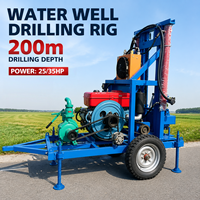 Machines de forage de puits profonds OEM/ODM 200m 35hp pour l'agriculture domestique, plateforme de forage de puits d'eau portable