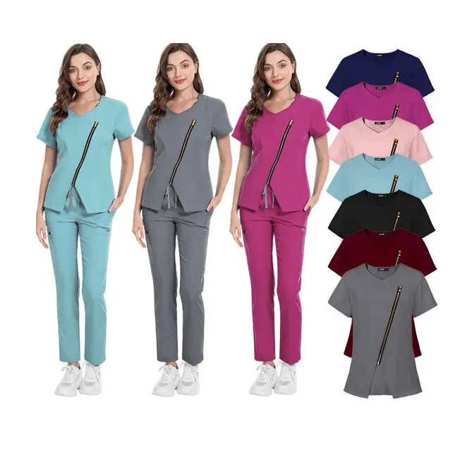 Супер стрейч, Воздухопроницаемый Бирюзовый Топ, зимний комплект, униформа для медсестер, женщин, больничный рабочий, униформа для кормления